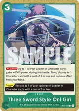Card art for Three Sword Style Oni Giri (OP02-045_p1)