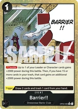 Card art for Barrier!! (OP04-095_p3)