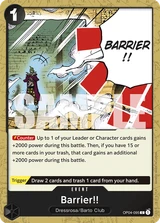 Card art for Barrier!! (OP04-095_r1)