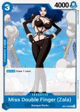 Card art for Miss Doublefinger(Zala) (OP01-080)