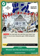 Card art for Because the Side of Justice Will Be Whichever Side Wins!! (OP05-037)