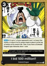 Card art for I Bid 500 Million!! (OP05-096)