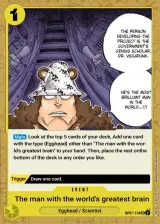 Card art for He Possesses the World&#39;s Most Brilliant Mind (OP07-114)