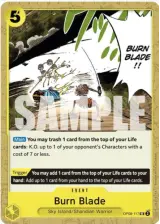 Card art for Burn Blade (OP08-117)