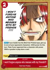 Card art for Nobody Hurts a Friend of Mine!!!! (OP09-019)