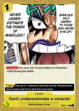 Card art for Never Underestimate the Power of Miracles!! (OP09-116)