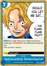 Card art for Would You Let Me Eat the Flame-Flame Fruit? (OP15-056)