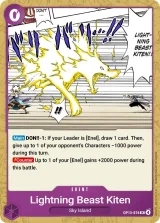 Card art for Lightning Beast Kiten (OP15-076)