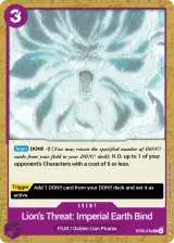 Card art for Lion&#39;s Threat Imperial Earth Bind (ST05-016)